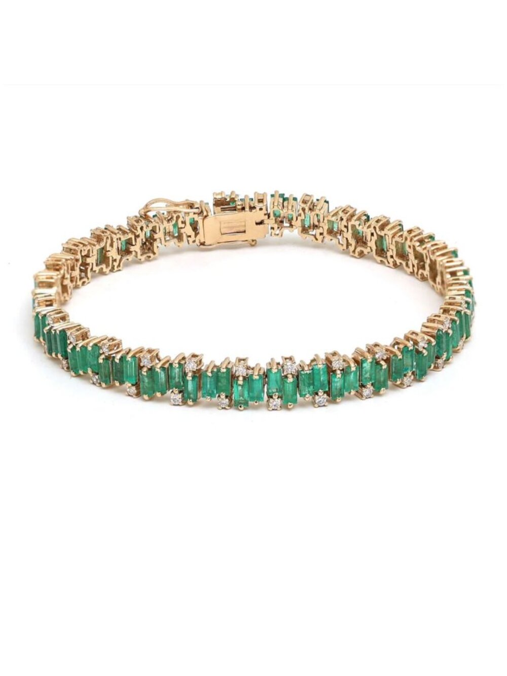 Emerald Line Diamond Accent 14K (Custom) Gold Tennis Bracelet